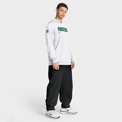 Green Bay Packers Sideline Pure Fury Performance Long Sleeve Hoodie T-Shirt White | Nike for Sale