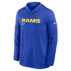 Los Angeles Rams Sideline Pure Fury Performance Long Sleeve Hoodie T-Shirt Royal | Nike for Sale