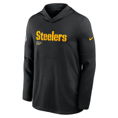 Pittsburgh Steelers Sideline Pure Fury Performance Long Sleeve Hoodie T-Shirt Black | Nike for Sale