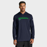 Seattle Seahawks Sideline Pure Fury Performance Long Sleeve Hoodie T-Shirt College Navy | Nike for Sale
