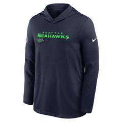 Seattle Seahawks Sideline Pure Fury Performance Long Sleeve Hoodie T-Shirt College Navy | Nike for Sale