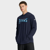 Tennessee Titans Sideline Pure Fury Performance Long Sleeve Hoodie T-Shirt Navy | Nike for Sale