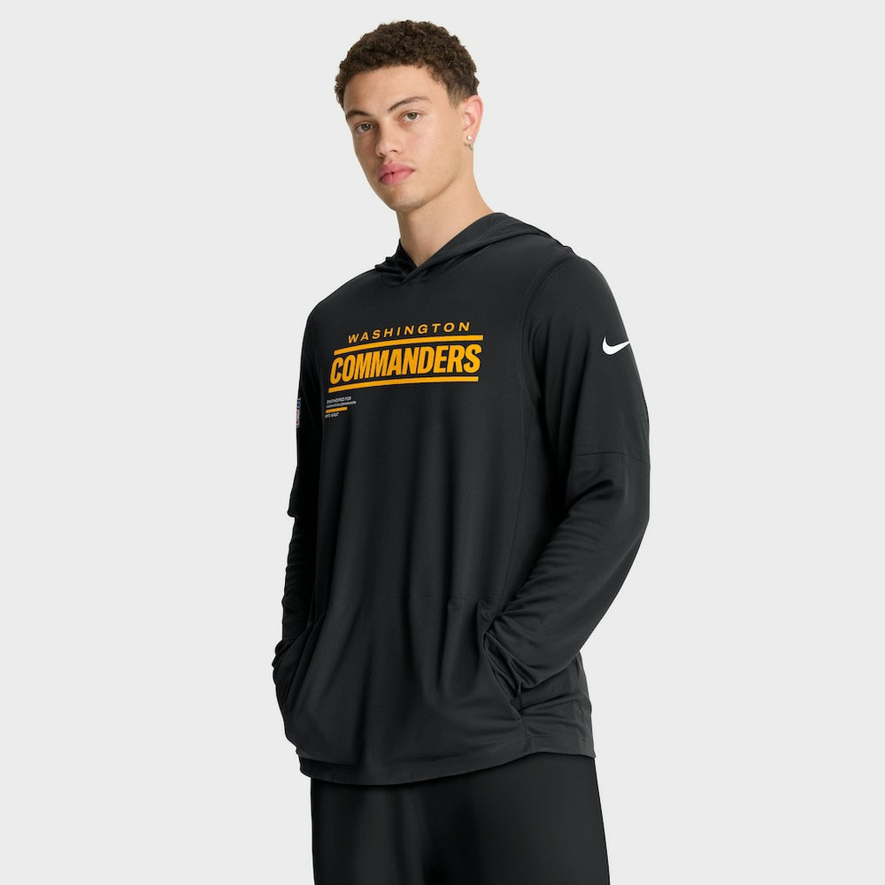 Washington Commanders Sideline Pure Fury Performance Long Sleeve Hoodie T-Shirt Black | Nike for Sale
