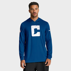 Indianapolis Colts Sideline Option Read Dri-FIT Long Sleeve Hoodie T-Shirt Royal | Nike for Sale