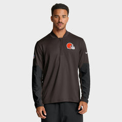 Cleveland Browns Sideline Dri-FIT Half-Zip Pullover Brown | Nike for Sale