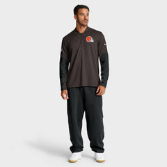 Cleveland Browns Sideline Dri-FIT Half-Zip Pullover Brown | Nike for Sale