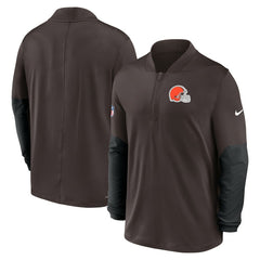 Cleveland Browns Sideline Dri-FIT Half-Zip Pullover Brown | Nike for Sale