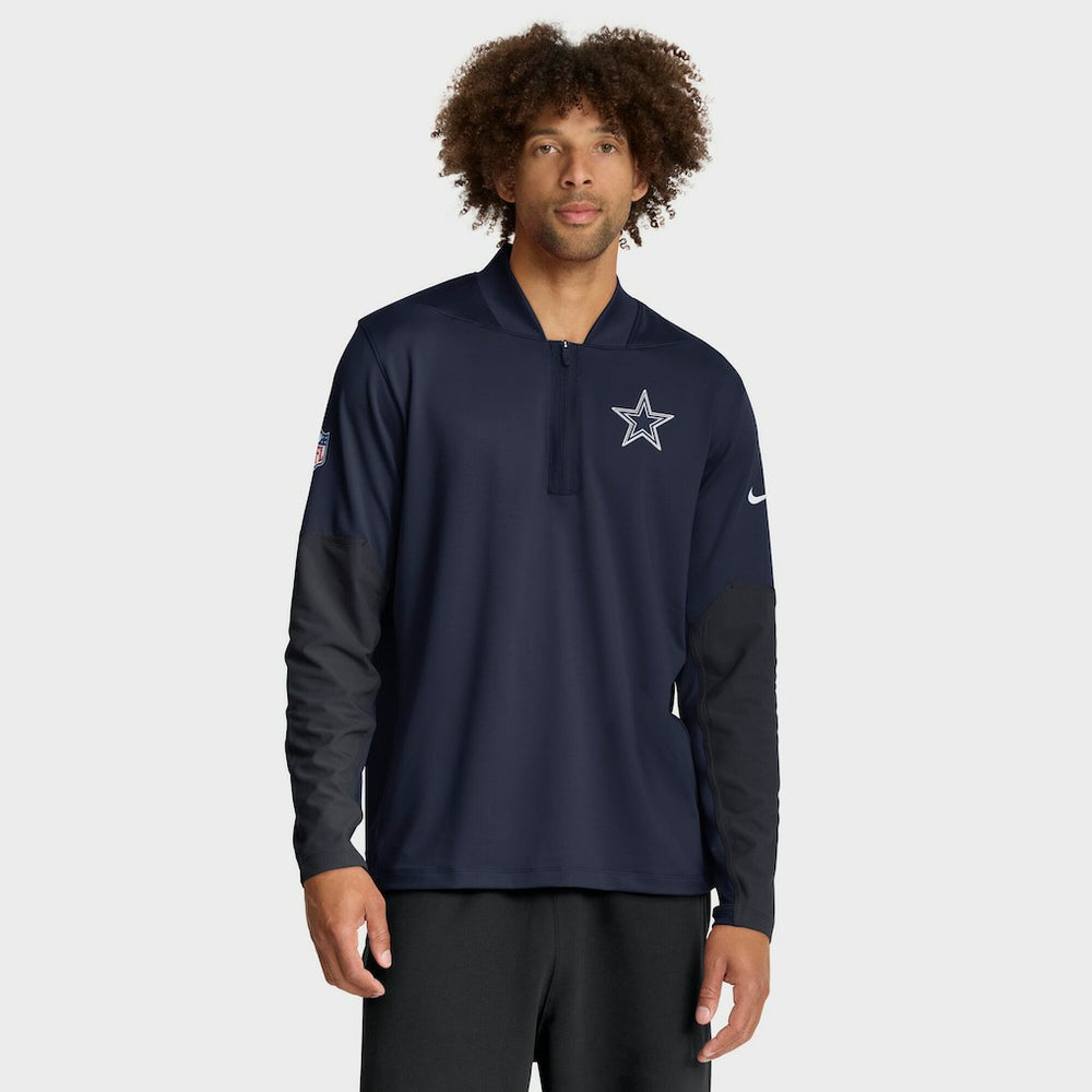 Dallas Cowboys Sideline Dri-FIT Half-Zip Pullover Navy | Nike for Sale