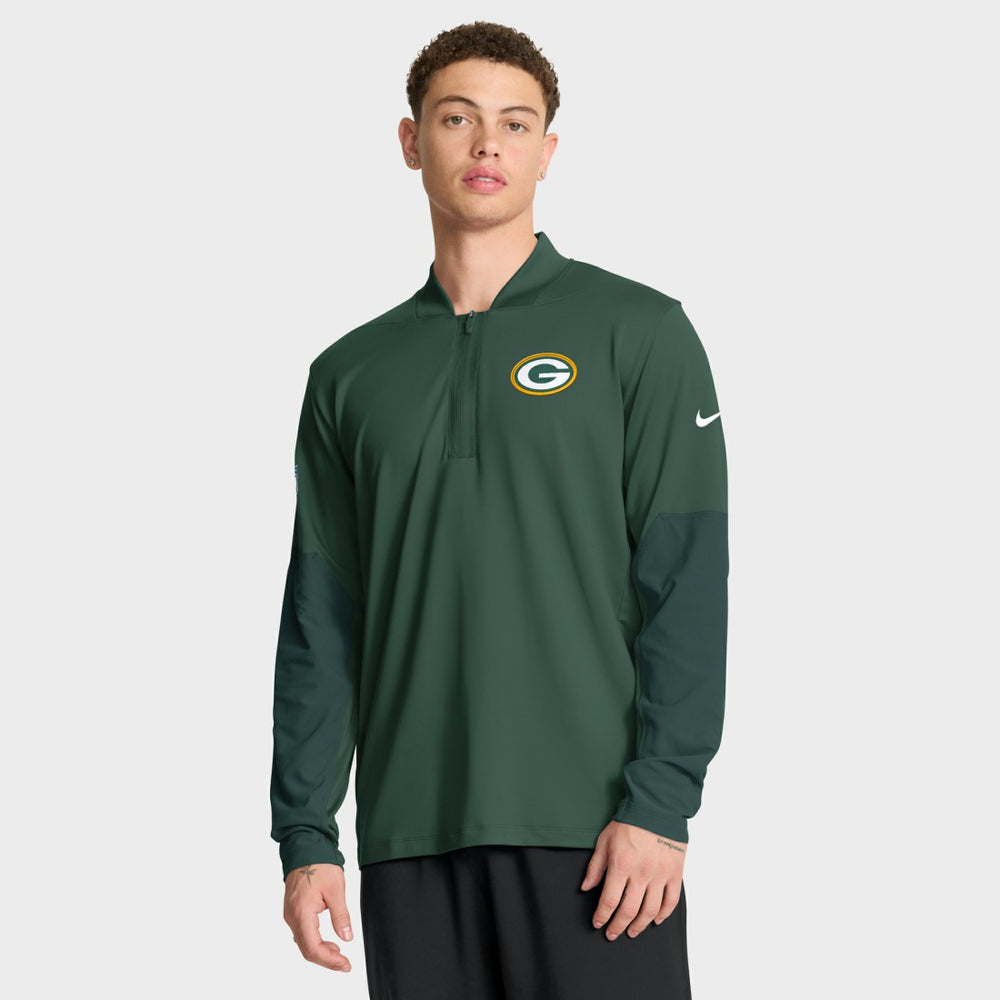Green Bay Packers Sideline Dri-FIT Half-Zip Pullover Green | Nike for Sale