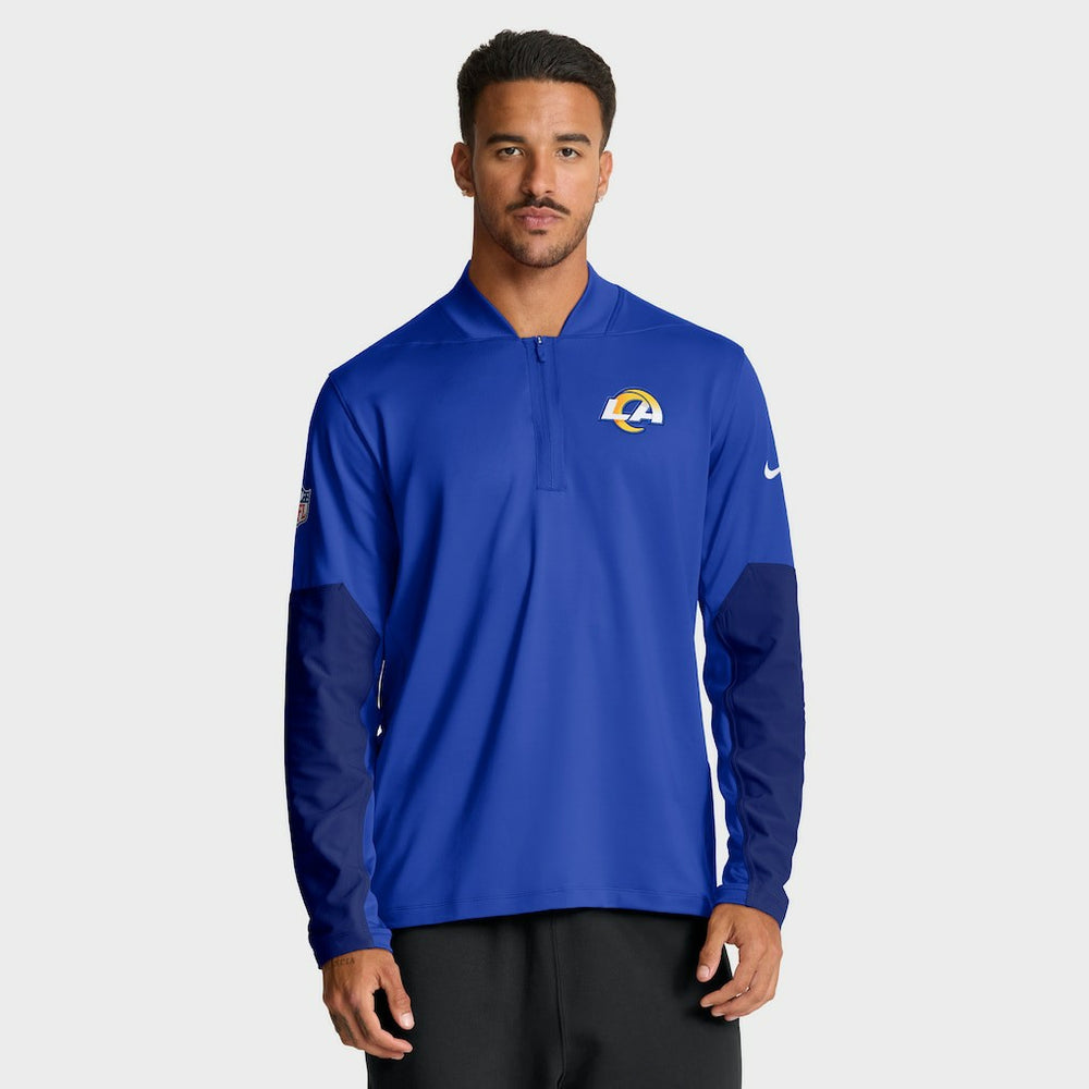 Los Angeles Rams Sideline Dri-FIT Half-Zip Pullover Royal | Nike for Sale