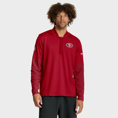San Francisco 49ers Sideline Dri-FIT Half-Zip Pullover Scarlet | Nike for Sale