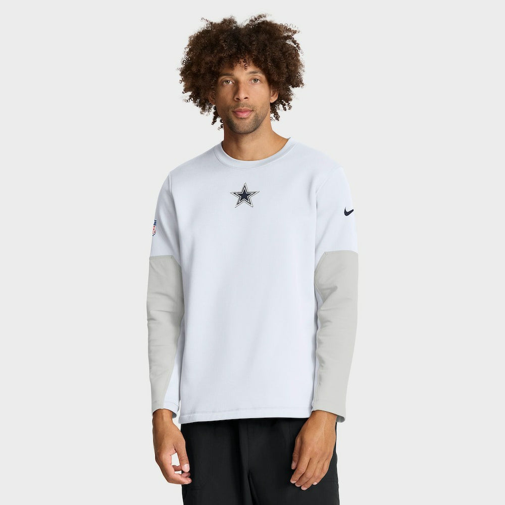 Dallas Cowboys Sideline Coach Therma-FIT Long Sleeve T-Shirt White | Nike for Sale