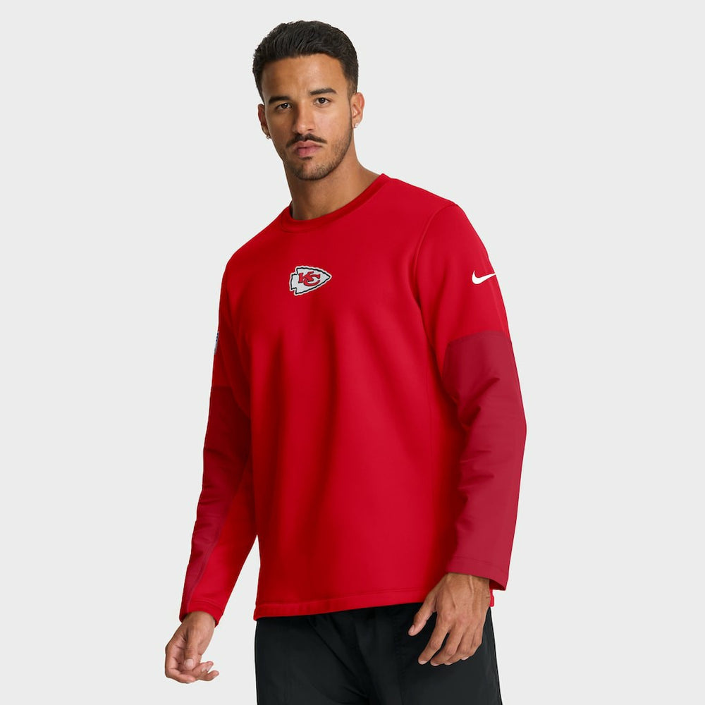 Kansas City Chiefs Sideline Coach Therma-FIT Long Sleeve T-Shirt Red | Nike for Sale