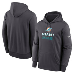 Miami Dolphins Toss Sweep Performance Pullover Hoodie Anthracite | Nike for Sale
