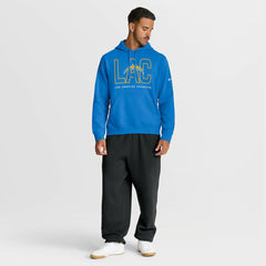 Los Angeles Chargers Busted Play Club Fleece Pullover Hoodie Powder Blue | Nike for Sale