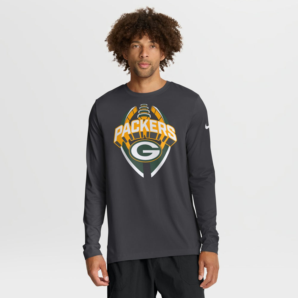 Green Bay Packers Primetime Legend Icon Performance Long Sleeve T-Shirt Anthracite | Nike for Sale