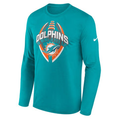 Miami Dolphins Primetime Legend Icon Performance Long Sleeve T-Shirt Aqua | Nike for Sale