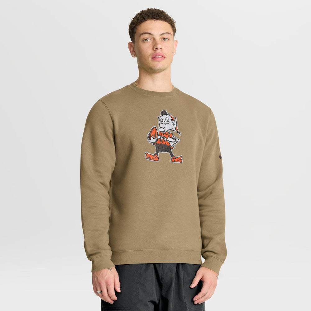 Cleveland Browns Swing Pass Rewind Club Pullover Sweatshirt Brown | Nike for Sale