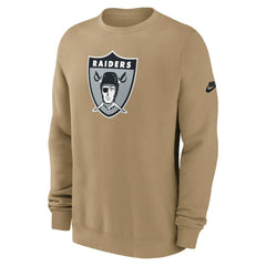 Las Vegas Raiders Swing Pass Rewind Club Pullover Sweatshirt Tan | Nike for Sale