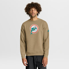 Miami Dolphins Swing Pass Rewind Club Pullover Sweatshirt Tan | Nike for Sale