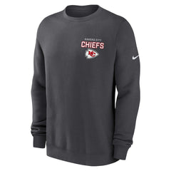 Kansas City Chiefs Primetime Club Fleece Pullover Sweatshirt Anthracite | Nike for Sale