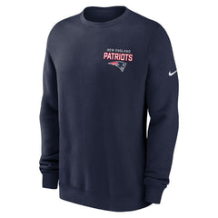 New England Patriots Primetime Club Fleece Pullover Sweatshirt Navy | Nike for Sale
