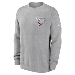 Houston Texans Primetime Club Fleece Pullover Sweatshirt Heather Gray | Nike for Sale