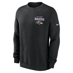 Baltimore Ravens Primetime Club Fleece Pullover Sweatshirt Black | Nike for Sale