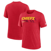 Kansas City Chiefs Long Pass Tri-Blend T-Shirt Heather Red | Nike for Sale