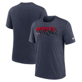 New England Patriots Long Pass Tri-Blend T-Shirt Heather Navy | Nike for Sale