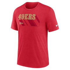 San Francisco 49ers Long Pass Tri-Blend T-Shirt Heather Scarlet | Nike for Sale