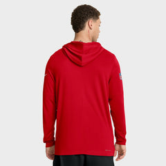 Kansas City Chiefs Big & Tall Sideline Dri-FIT Long Sleeve Hoodie T-Shirt Red | Nike for Sale