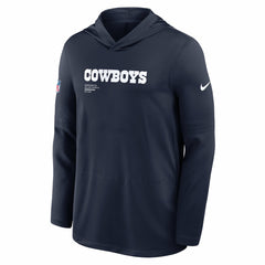 Dallas Cowboys Big & Tall Sideline Dri-FIT Long Sleeve Hoodie T-Shirt Navy | Nike for Sale