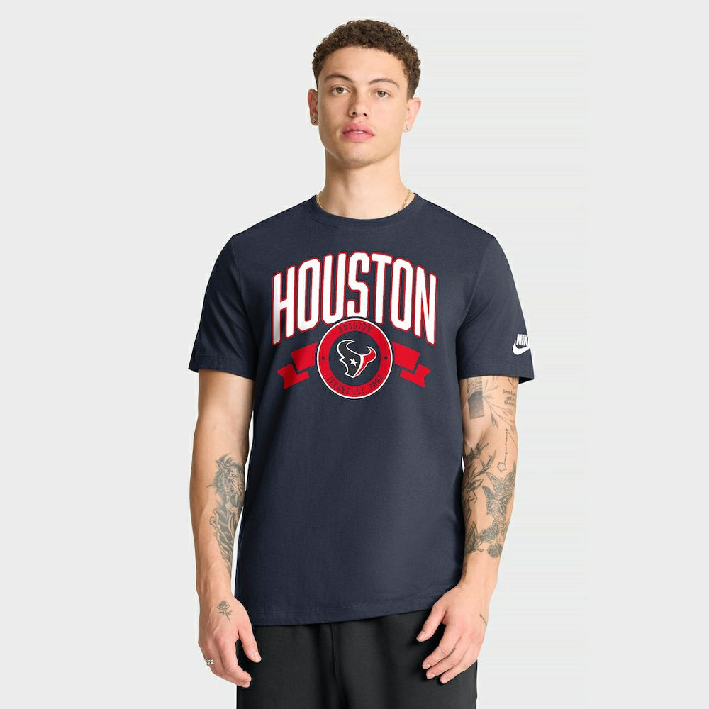 Houston Texans Rewind Front and Back Hit Essential T-Shirt Navy | Nike for Sale