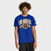 Los Angeles Rams Rewind Front and Back Hit Essential T-Shirt Royal | Nike for Sale