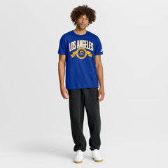 Los Angeles Rams Rewind Front and Back Hit Essential T-Shirt Royal | Nike for Sale