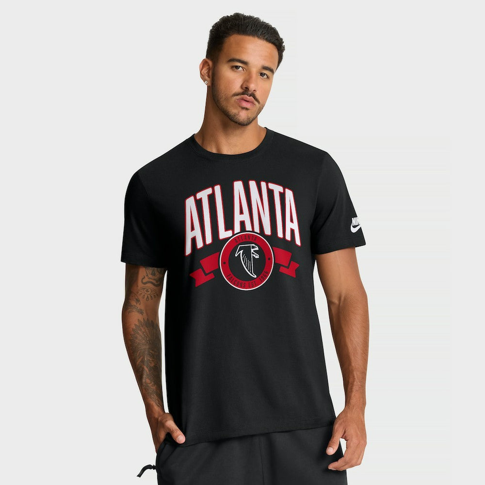 Atlanta Falcons Rewind Front and Back Hit Essential T-Shirt Black | Nike for Sale