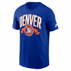 Denver Broncos Rewind Front and Back Hit Essential T-Shirt Royal | Nike for Sale