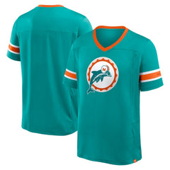 Miami Dolphins Hometown Premium Hashmark V-Neck T-Shirt Aqua | Fanatics
