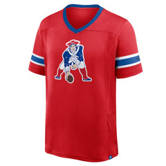 New England Patriots Hometown Premium Hashmark V-Neck T-Shirt Red | Fanatics