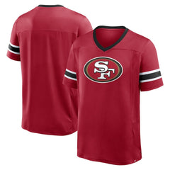 San Francisco 49ers Hometown Premium Hashmark V-Neck T-Shirt Scarlet | Fanatics