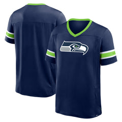 Seattle Seahawks Hometown Premium Hashmark V-Neck T-Shirt College Navy | Fanatics