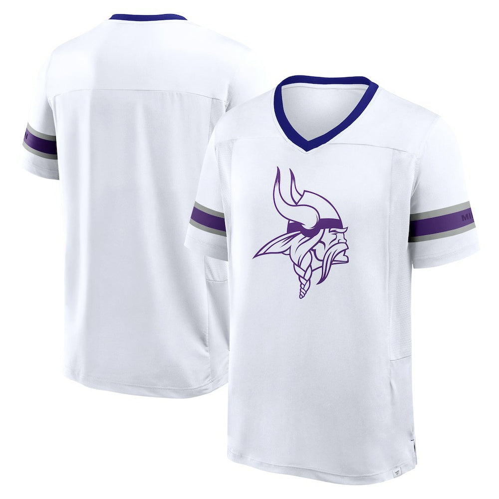 Minnesota Vikings Redzone Hashmark V-Neck T-Shirt White | Fanatics