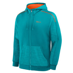Miami Dolphins Checkdown Pass Full-Zip Hoodie Aqua | Fanatics