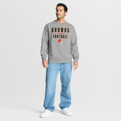 Cleveland Browns Powerful Throw Legacy Pullover Sweatshirt Heather Gray | Fanatics