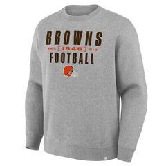 Cleveland Browns Powerful Throw Legacy Pullover Sweatshirt Heather Gray | Fanatics