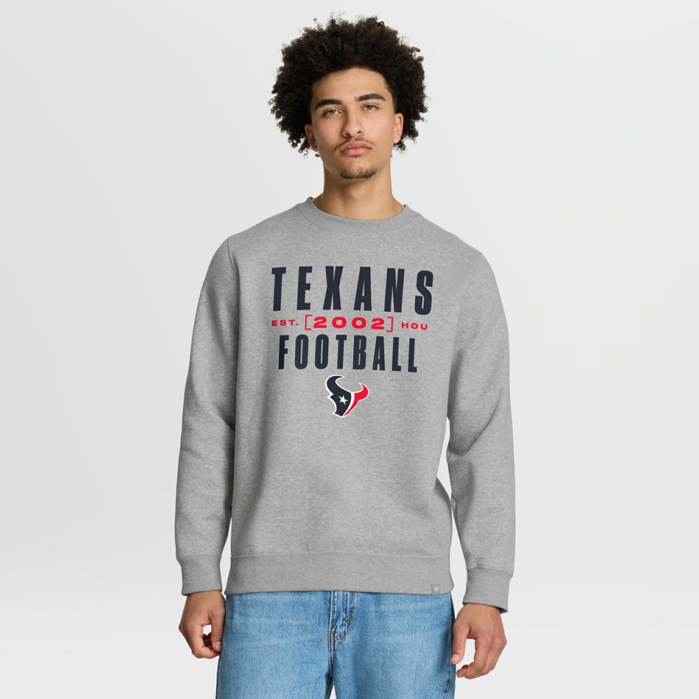 Houston Texans Powerful Throw Legacy Pullover Sweatshirt Heather Gray | Fanatics
