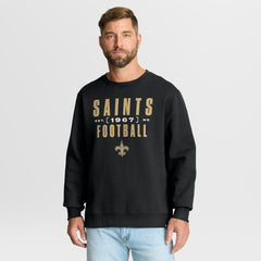 New Orleans Saints Powerful Throw Legacy Pullover Sweatshirt Black | Fanatics