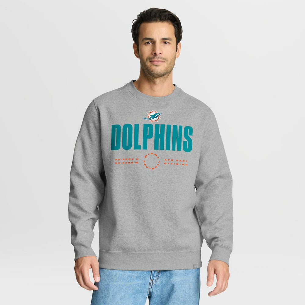 Miami Dolphins Direct Handoff Legacy Pullover Sweatshirt Heather Gray | Fanatics