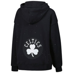 Boston Celtics Terez Women's Oversized Allover Gemstone Full-Zip Hoodie Black - NBA